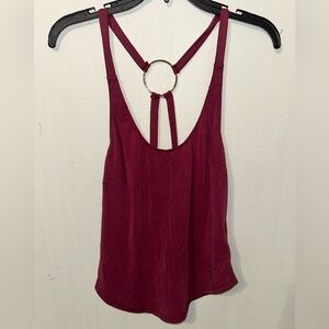 Silence + Noise Burgundy Camisole with Ring Detail NWT